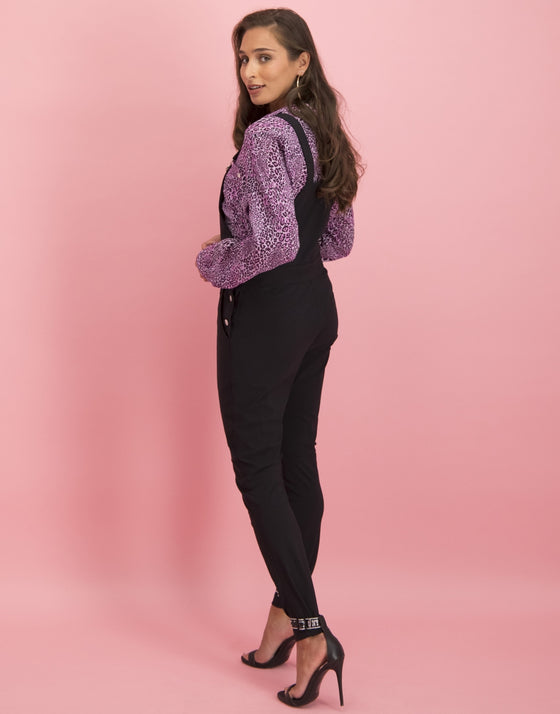 Vida Dungaree Jumpsuit | Black