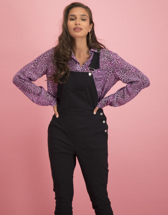 Vida Dungaree Jumpsuit | Black