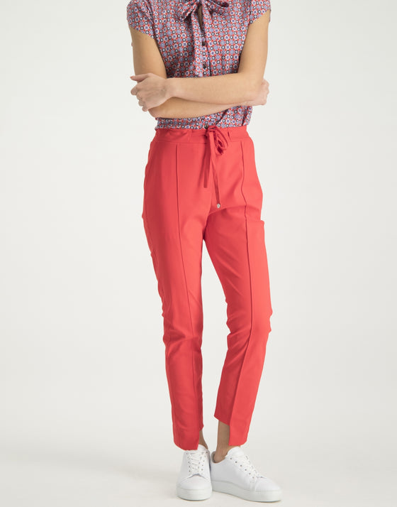 Tash Pussybow Blouse Graphic | White/Red