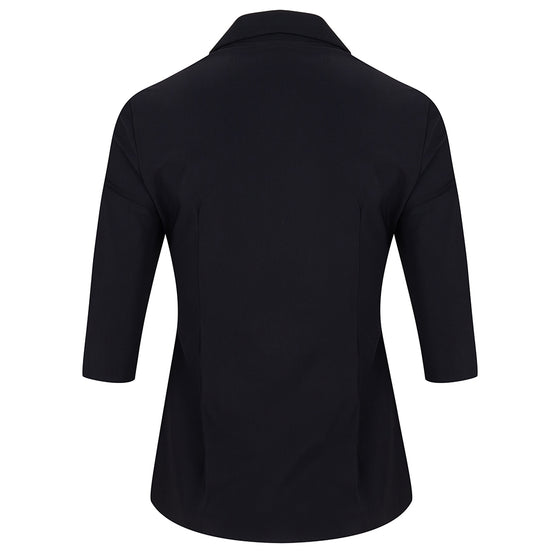 Noel Eyelet Shirt | Black/Fuxia