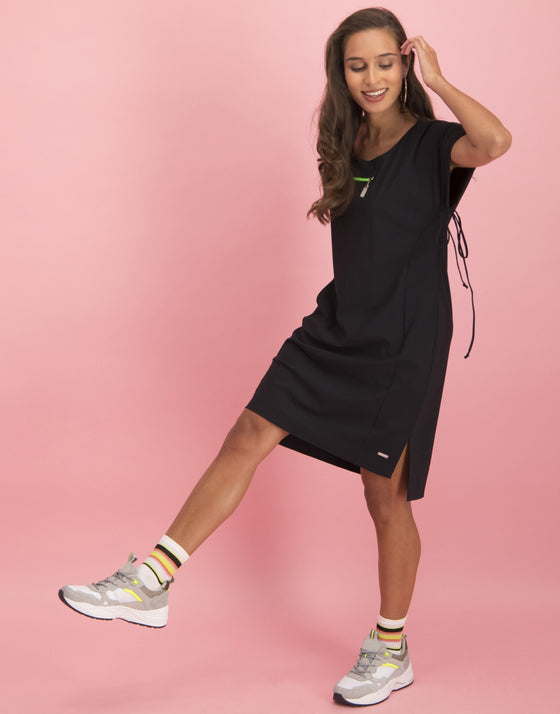 Tiff Zipper Dress | Black