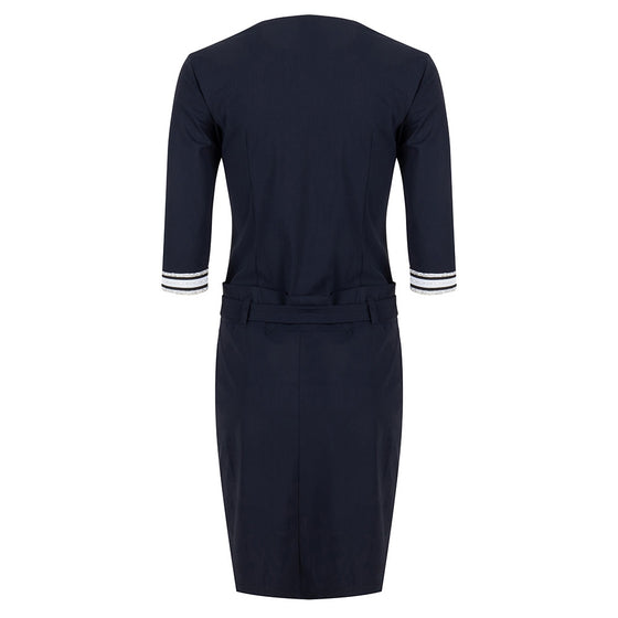 Leah Zipper and Stripes Dress | Blue