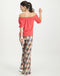 Izzy Pants Flower | White/Red