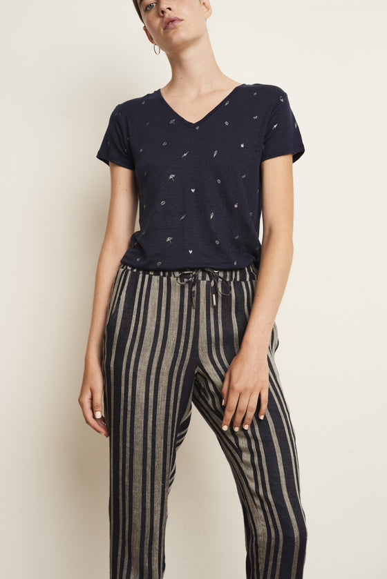 T shirt linen/2 | Blue