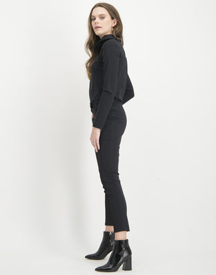 Pants Kaya - bonded | Black