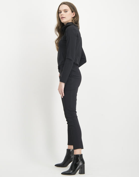 Pants Kaya - bonded | Black