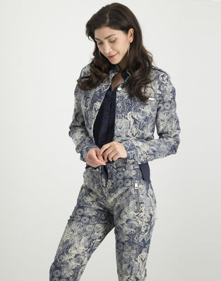 Joan Cropped Jacket Baroque | Blue