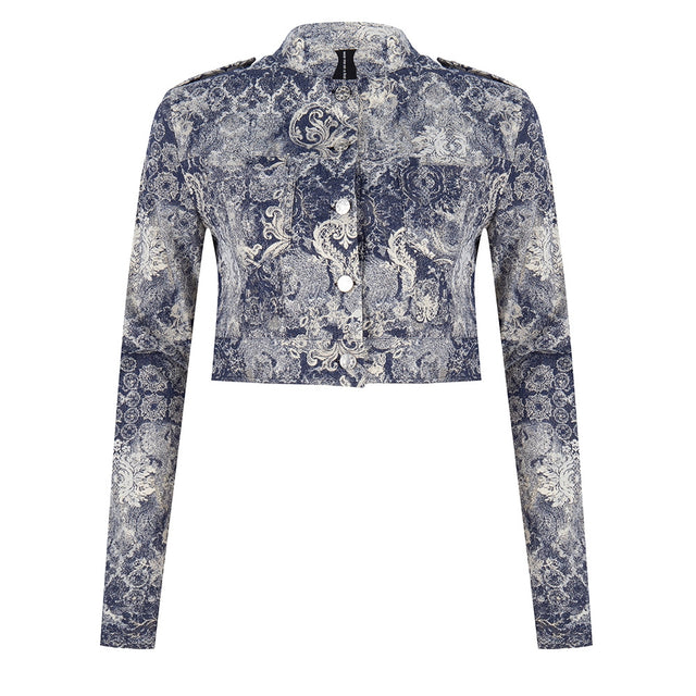 Joan Cropped Jacket Baroque | Blue