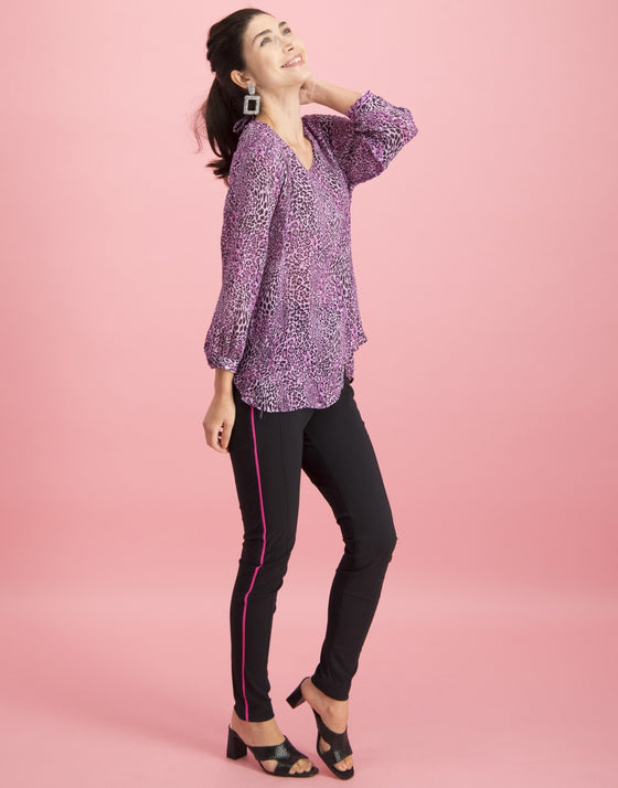 Evie Tie Top Animal | Fuxia