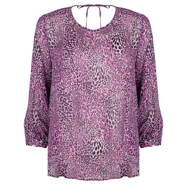 Evie Tie Top Animal | Fuxia