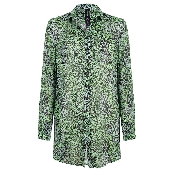 Dewi Long Blouse Animal | Green