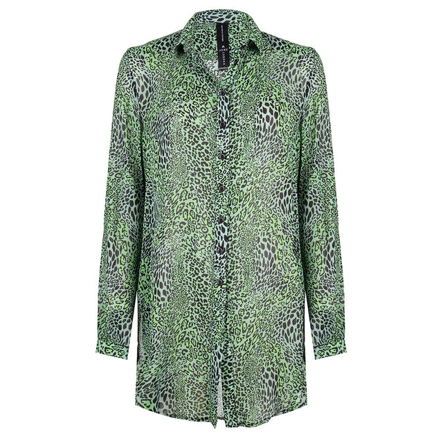 Dewi Long Blouse Animal | Green