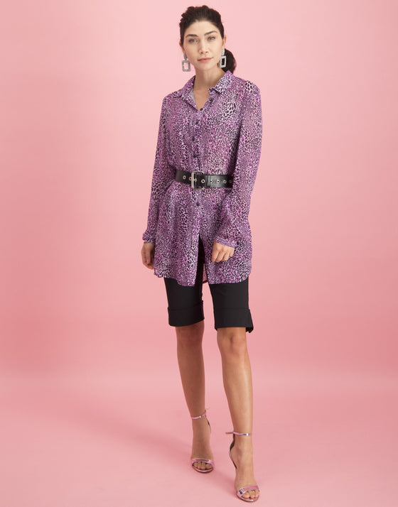 Dewi Long Blouse Animal | Fuxia