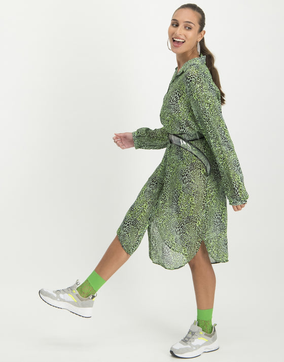 Abigail Shirt Dress Animal | Green