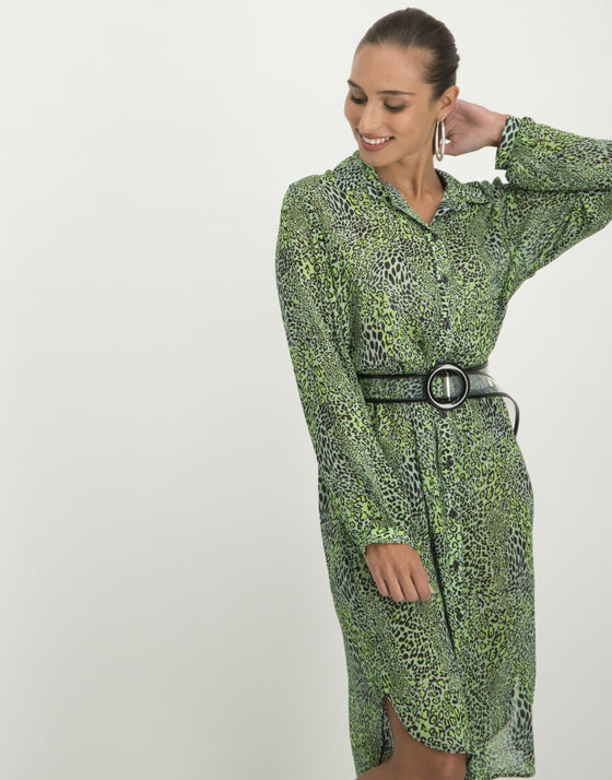 Abigail Shirt Dress Animal | Green