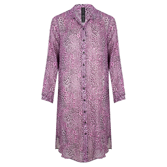 Abigail Shirt Dress Animal | Fuxia