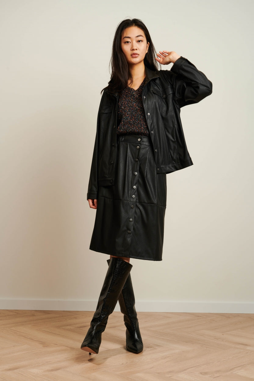 Leather Skirt Viki | Black