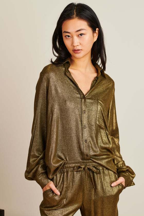 Blouse Deisy | Gold metallic shiny