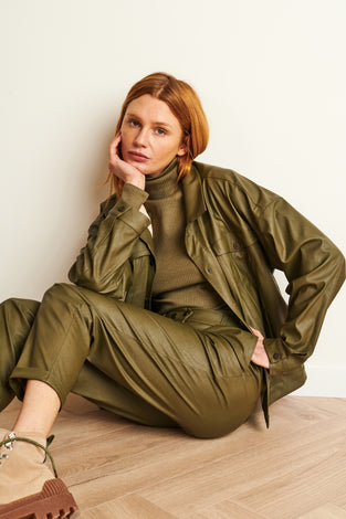 Organic rips top | Old green