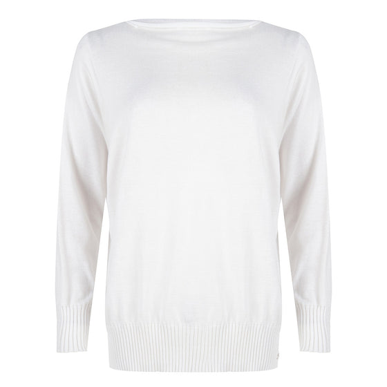 Stephanie Boat Neck Sweater Serena Sweater | White