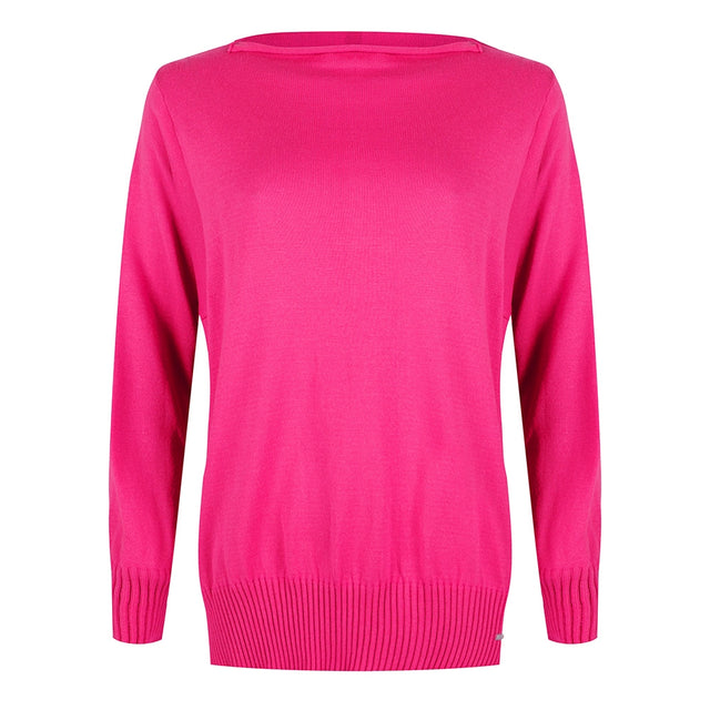 Stephanie Boat Neck Sweater Serena Sweater | Fuxia