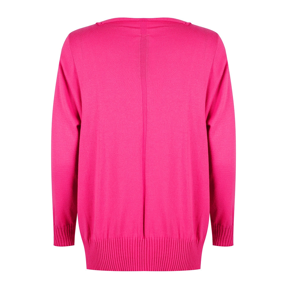Stephanie Boat Neck Sweater Serena Sweater | Fuxia