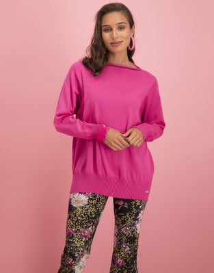 Stephanie Boat Neck Sweater Serena Sweater | Fuxia