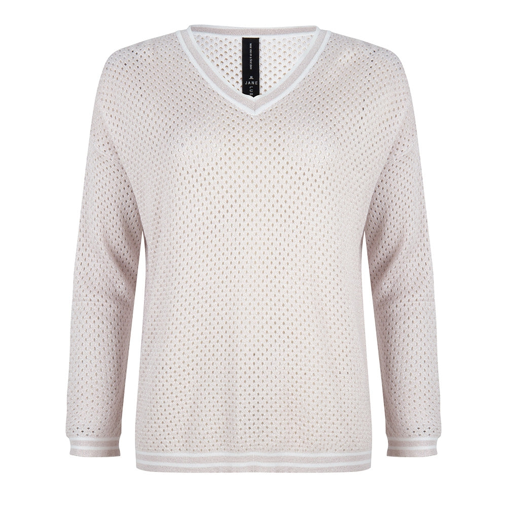 Elyse Perforated Sweater | Rose