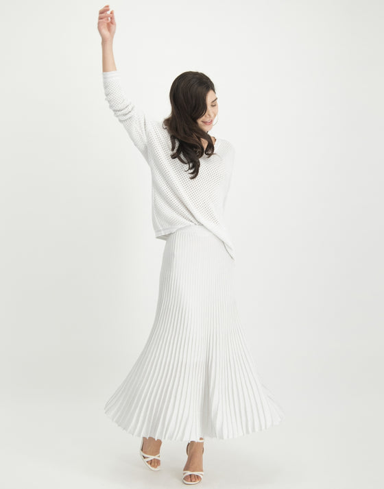 Ricki Plisse Skirt | Off White