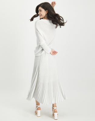 Ricki Plisse Skirt | Off White