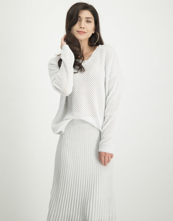 Ricki Plisse Skirt | Off White