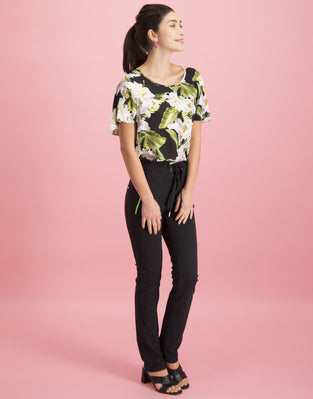 Flora Top Floral | Black