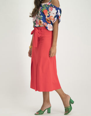 Florence Cold Shoulder Top Floral | Ink