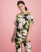 Florence Cold Shoulder Top Floral | Black