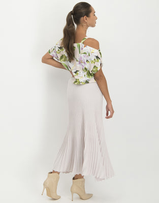 Florence Cold Shoulder Top Floral | Rose
