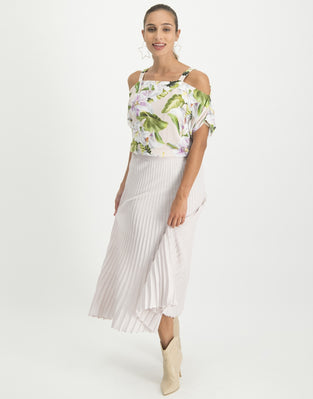 Florence Cold Shoulder Top Floral | Rose