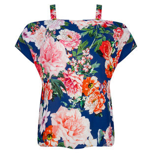 Florence Cold Shoulder Top Floral | Ink