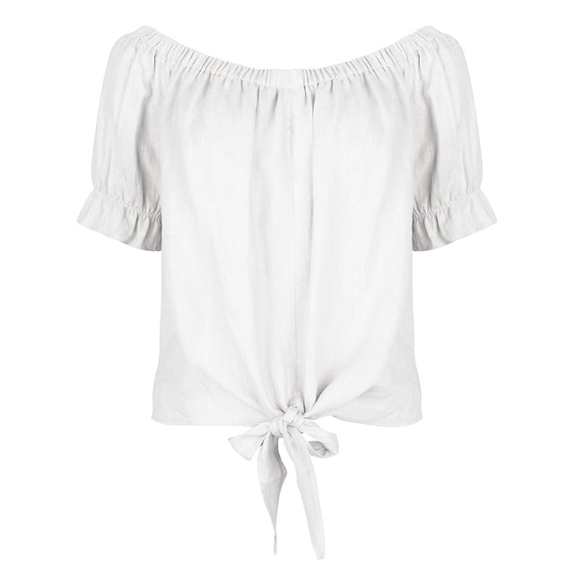 Nicole Knotted Top | White