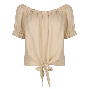 Nicole Knotted Top | Ecru