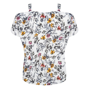 Florence Cold Shoulder Top Bloom | White