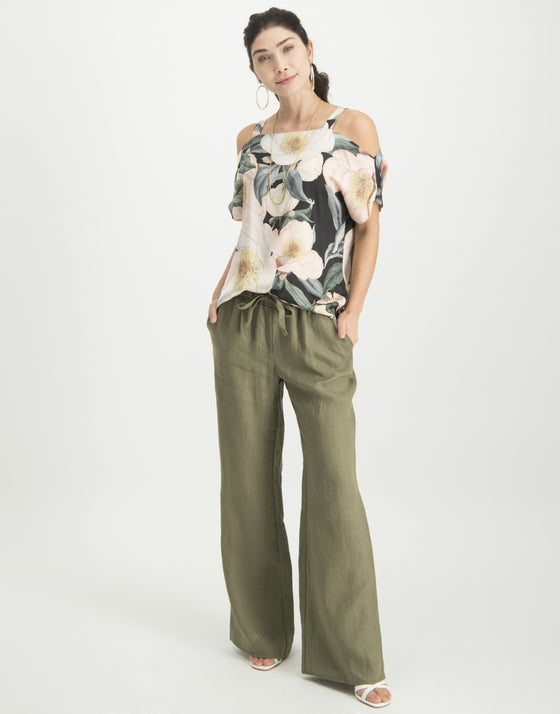 Florence Cold Shoulder Top Peony Black | Rose