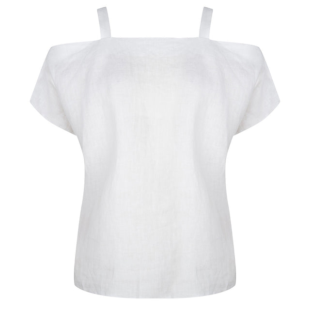 Florence Cold Shoulder Top | White