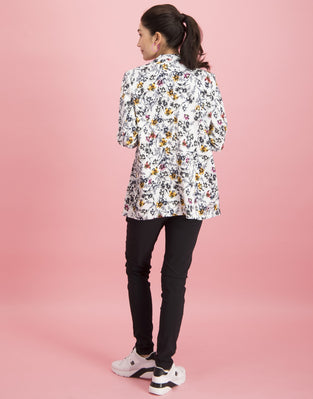 Eva Easy To Wear Blazer Bloom | White