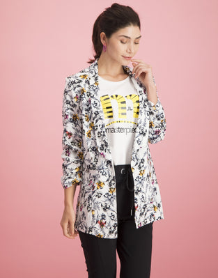 Eva Easy To Wear Blazer Bloom | White