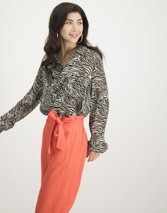 Alexis Blouse Zebra | White/Black