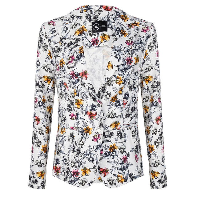 Eva Easy To Wear Blazer Bloom | White