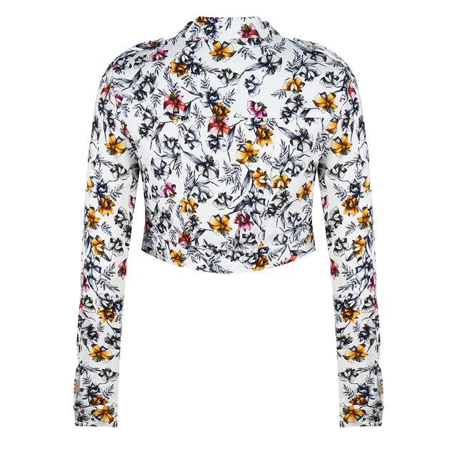 Joan Cropped Jacket Bloom | White