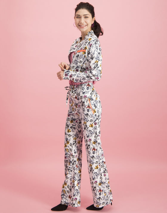 Joan Cropped Jacket Bloom | White