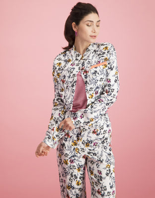 Joan Cropped Jacket Bloom | White