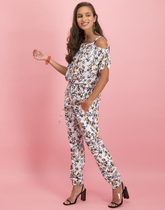 Florence Cold Shoulder Top Bloom | White